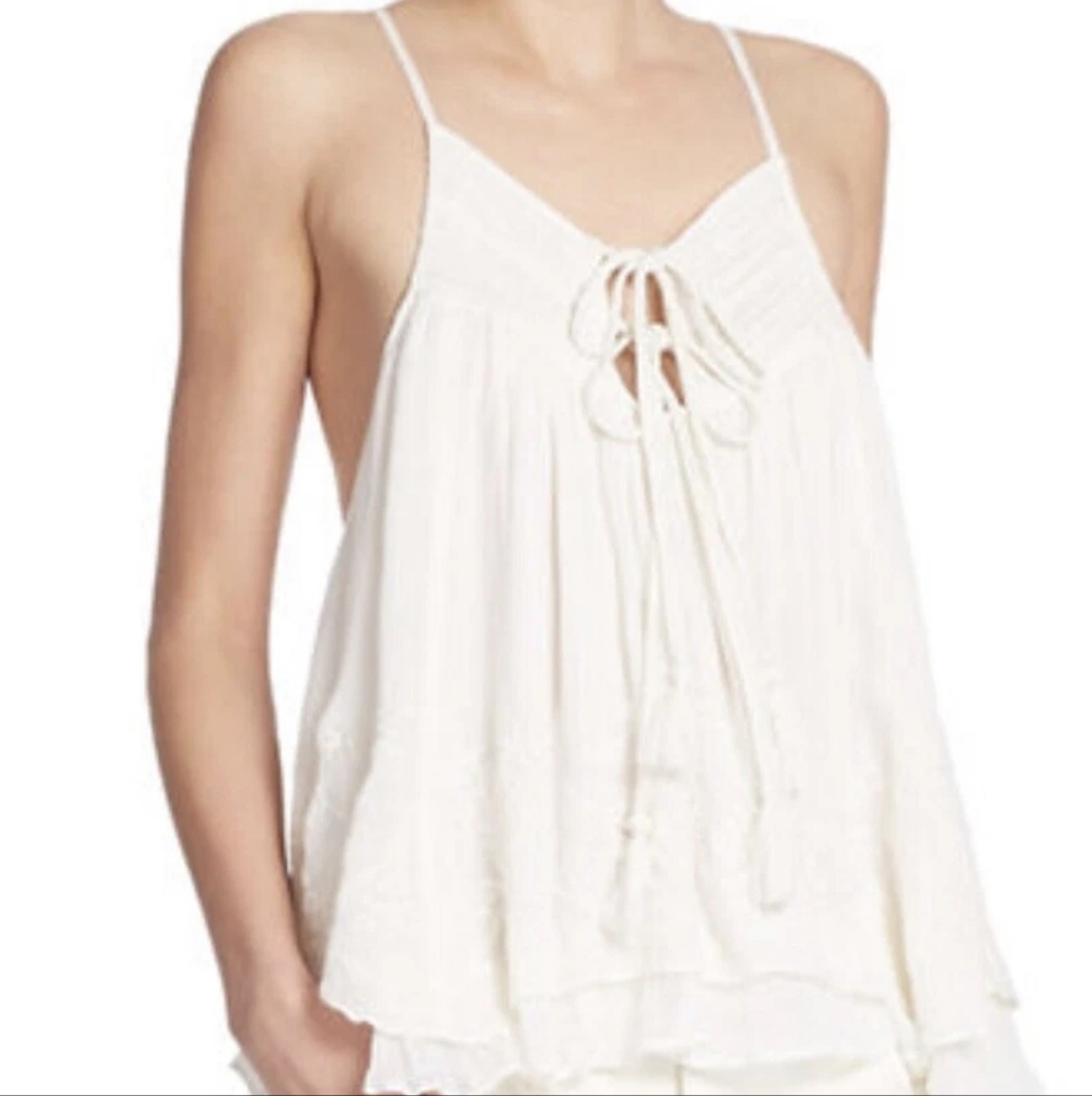 Free People Embroidered Dandi Darling Top in Ivory - Size XS - Picture 3 of 10